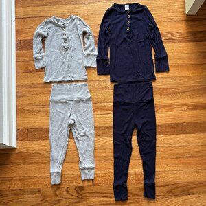 Set of 2 Lou Lou & Company Ribbed Pajama Tops/Bottoms Size 3T Navy Blue & Gray